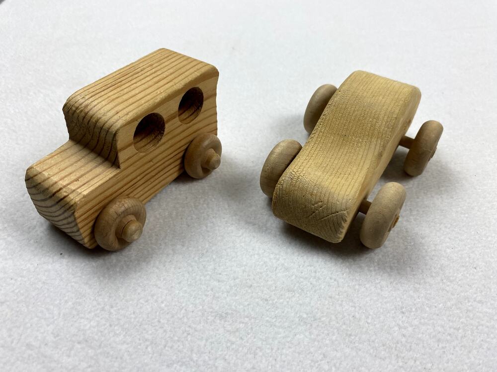 Handmade Wooden Toy Cars Set (2) Montessori Decor